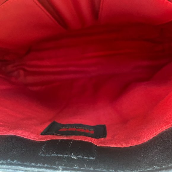 HOBO brand black leather shoulder or hand bag, gorgeous red lining, - Picture 5 of 5